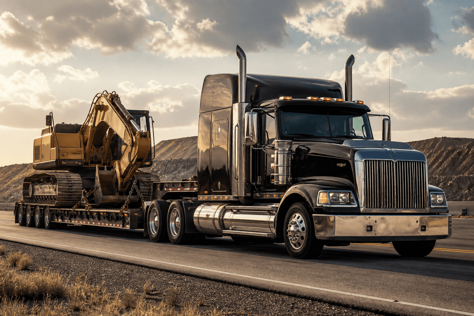 Lowboy truck dispatch